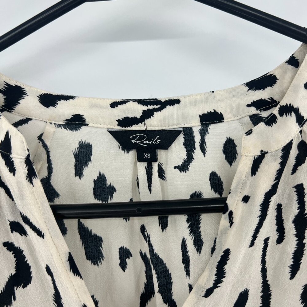 Rails Marti Cheetah Print Peplum Blouse Women's XS - Picture 2 of 5